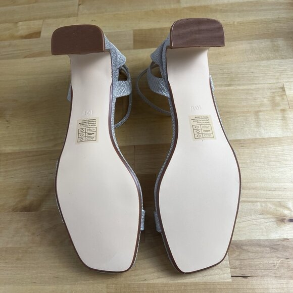 Touch Ups Benjamin Walk Champagne Glitter Lilibet Block Heel Sandal Size 10 WIDE - Picture 8 of 13